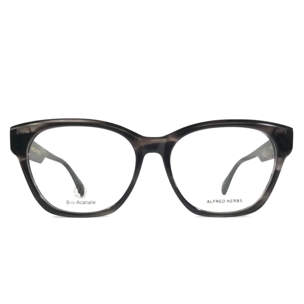 Alfred Kerbs Eyeglasses Frames MIO BK Black Gray Marble Horn Full Rim 54-16-135
